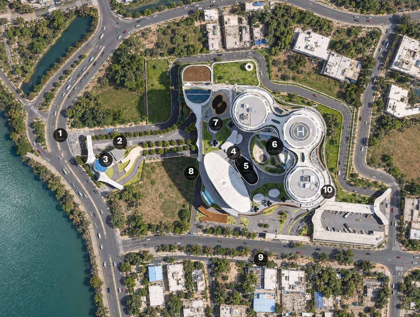 Site plan with camera locations
